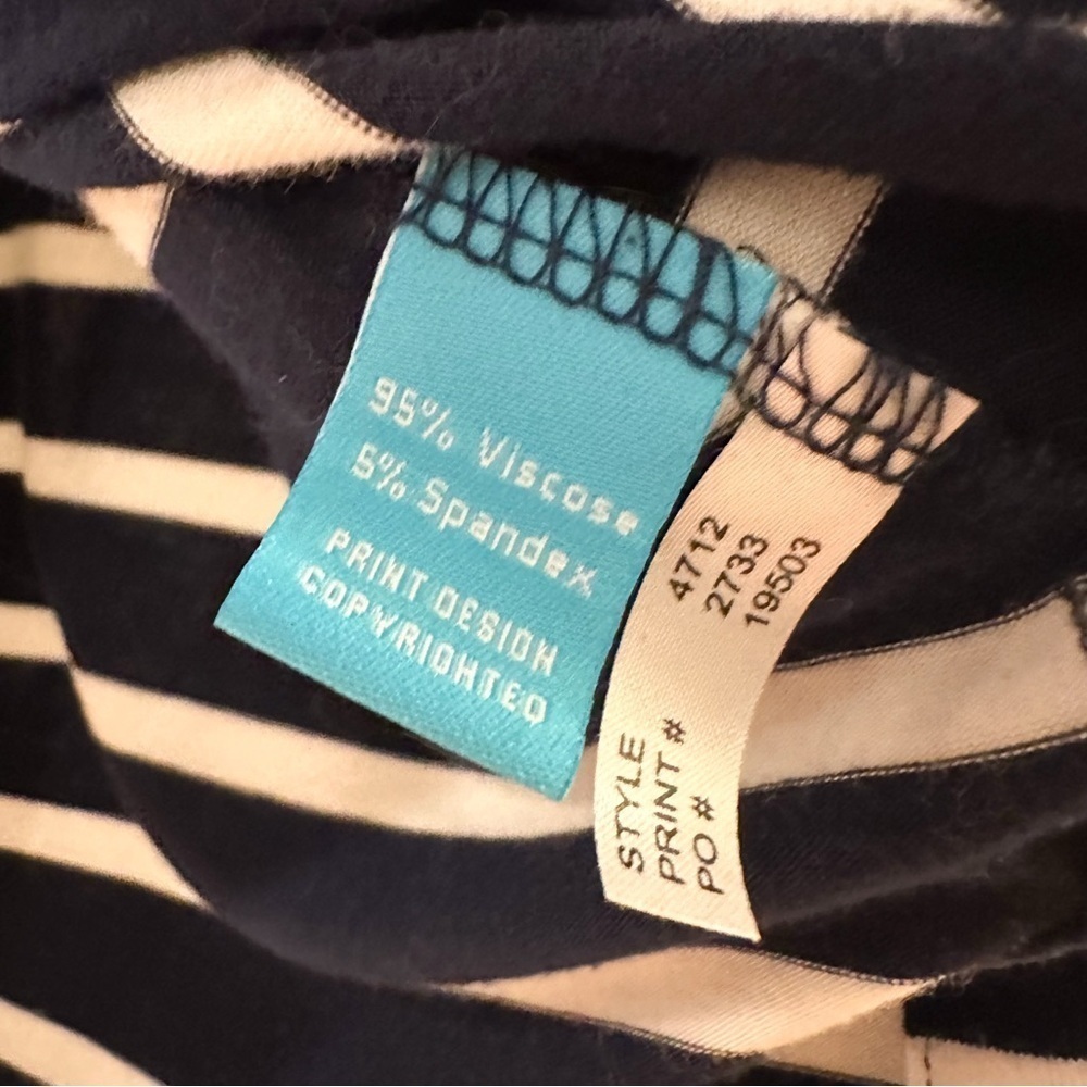 Tory Richard Nautical Coastal Striped Hooded Tunic Top Blue White sz XS - Picture 4 of 5